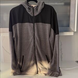 Threads 4 Thought Men's Charcoal and Black Zip-Up Sweater